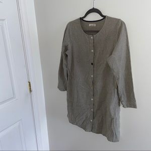 Striped Dress with Mismatched Buttons